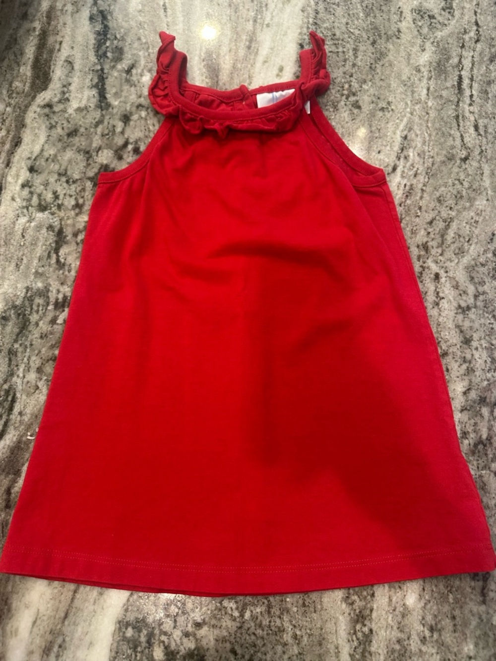 Little English Red Ruffled Tank